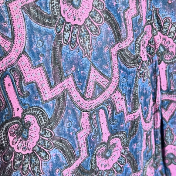 Joie Sheer 3/4 Sleeve Drawsstring Neck Boho Tunic Top - Picture 7 of 10